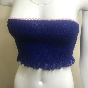 Free People cobalt lace crop top